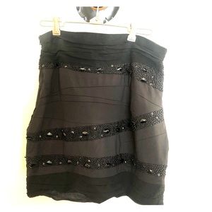 Beaded black bondage skirt